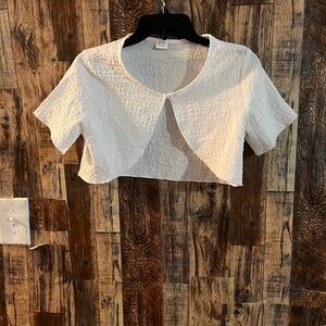 Pat Pat girls cropped shrug white size 11-12y